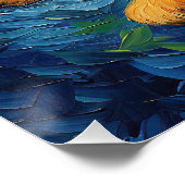 Die Sternennacht - Spitz Welpe Dog 002 - Qian Poster (Ecke)