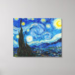 Die Sternennacht | Van Gogh | Leinwanddruck<br><div class="desc">Die Starry Night ist ein Ölgemälde des niederländischen postimpressionistischen Malers Vincent van Gogh, der in der Leinwand eine Oase der Ruhe sucht. Es wurde im Juni 1889 erbaut und zeigt den Blick aus dem nach Osten gerichteten Fenster seines Asylzimmers in Saint-Rémy-de-Provence, kurz vor dem Sonnenaufgang, mit dem Zusatz eines imaginären...</div>