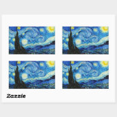 Die Sternennacht - Van Gogh Rechteckiger Aufkleber (Blatt)