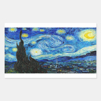 Die Sternennacht - Van Gogh Rechteckiger Aufkleber