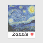 Die Sternennacht von Van Gogh Aufkleber (Blatt)
