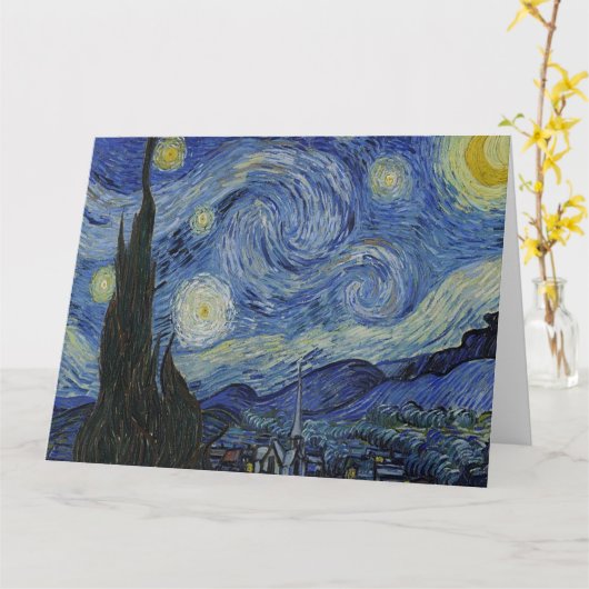 Die Sternennacht von Van Gogh Karte (Gelbe Blume)
