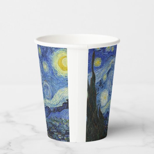 Die Sternennacht von Van Gogh Pappbecher (Rechts)