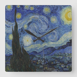 Die Sternennacht von Van Gogh Quadratische Wanduhr