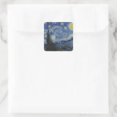 Die Sternennacht von Van Gogh Quadratischer Aufkleber (Tasche)