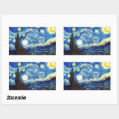 Die Sternennacht von Vincent van Gogh 1889 Rechteckiger Aufkleber (Blatt)