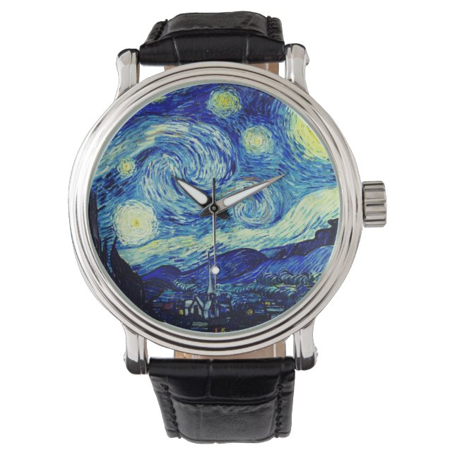 Die Sternennacht von Vincent Van Gogh Armbanduhr (Vorderseite)