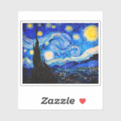 Die Sternennacht von Vincent Van Gogh Aufkleber (Blatt)