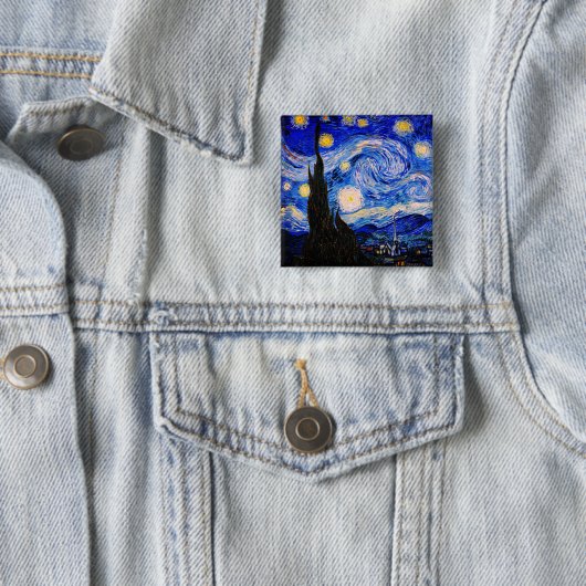 Die Sternennacht von Vincent Van Gogh Button (Beispiel)