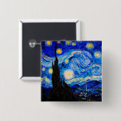 Die Sternennacht von Vincent Van Gogh Button (Vorne & Hinten)