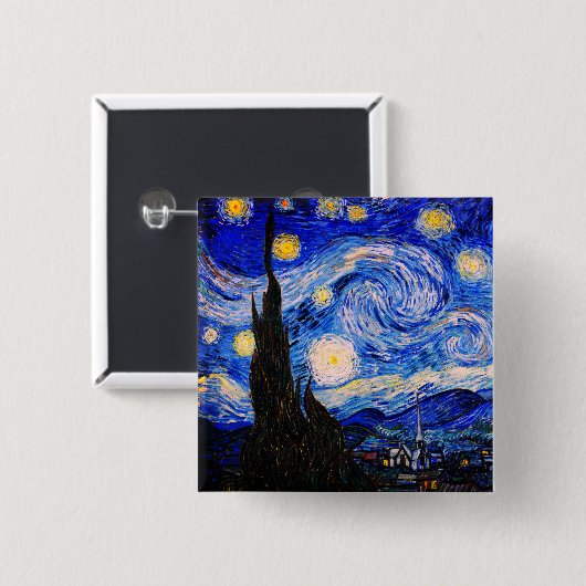 Die Sternennacht von Vincent Van Gogh Button (Vorne & Hinten)