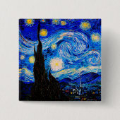 Die Sternennacht von Vincent Van Gogh Button (Vorderseite)
