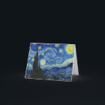 Die Sternennacht von Vincent van Gogh Dankeskarte<br><div class="desc">The Starry Night,  1889 von Vincent van Gogh. Es zeigt den Blick von der Ostwand seines Asylzimmers in Saint-Rémy-de-Provence,  kurz vor Sonnenaufgang,  mit der Ergänzung eines imaginären Dorfes.</div>