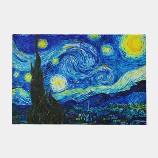 Die Sternennacht von Vincent Van Gogh Fußmatte (Vorderseite)