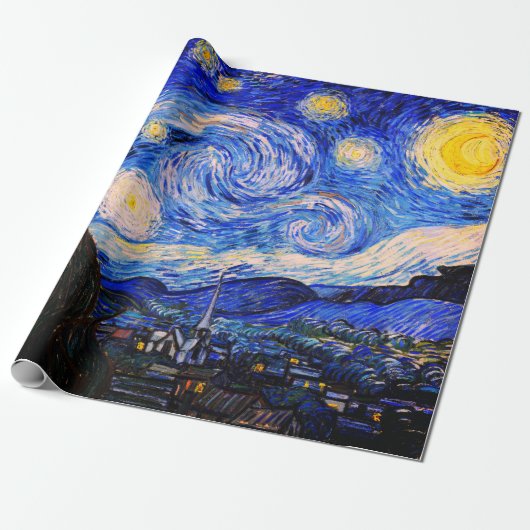 Die Sternennacht von Vincent Van Gogh Geschenkpapier (Ungerollt)