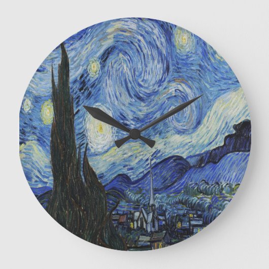 Die Sternennacht von Vincent Van Gogh Große Wanduhr (Vorderseite)