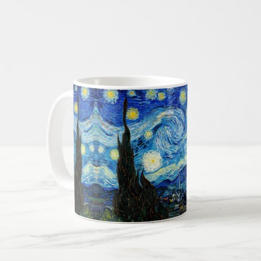 Die Sternennacht von Vincent Van Gogh Kaffeetasse (Vorderseite Links)