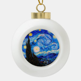 Die Sternennacht von Vincent Van Gogh Keramik Kugel-Ornament