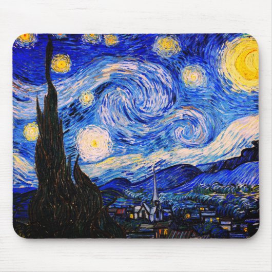 Die Sternennacht von Vincent Van Gogh Mousepad (Vorne)