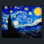 Die Sternennacht von Vincent Van Gogh Poster<br><div class="desc">Vincent Van Gogh The Starry Night. Das ist ein altes Meisterwerk des holländischen Meisters Vincent Van Gogh. Dieses schöne Landschaftsbild hat eine schöne,  lebendige,  gesättigte Farbe. Vincent Van Gogh war ein niederländischer Postimpressionist. Dieses Bild ist öffentlich</div>