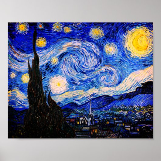 Die Sternennacht von Vincent Van Gogh Poster (Vorne)