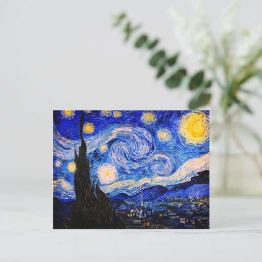Die Sternennacht von Vincent Van Gogh Postkarte (Stehend Vorderseite)
