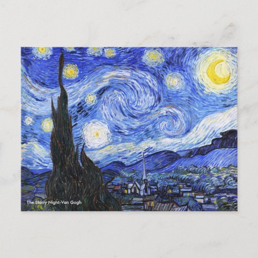 Die Sternennacht von Vincent Van Gogh Postkarte (Vorderseite)