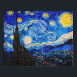 Die Sternennacht von Vincent Van Gogh Puzzle<br><div class="desc">Vincent Van Gogh The Starry Night. Das ist ein altes Meisterwerk des holländischen Meisters Vincent Van Gogh. Dieses schöne Landschaftsbild hat eine schöne,  lebendige,  gesättigte Farbe. Vincent Van Gogh war ein niederländischer Postimpressionist. Dieses Bild ist öffentlich</div>