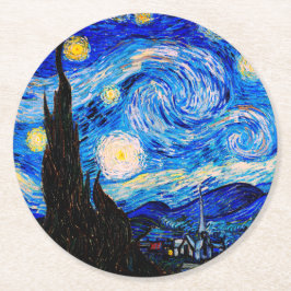 Die Sternennacht von Vincent Van Gogh Runder Pappuntersetzer