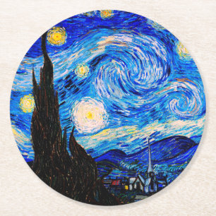 Die Sternennacht von Vincent Van Gogh Runder Pappuntersetzer