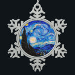 Die Sternennacht von Vincent Van Gogh Schneeflocken Zinn-Ornament<br><div class="desc">Vincent Van Gogh The Starry Night. Das ist ein altes Meisterwerk des holländischen Meisters Vincent Van Gogh. Dieses schöne Landschaftsbild hat eine schöne,  lebendige,  gesättigte Farbe. Vincent Van Gogh war ein niederländischer Postimpressionist. Dieses Bild ist öffentlich</div>