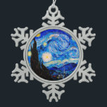 Die Sternennacht von Vincent Van Gogh Schneeflocken Zinn-Ornament<br><div class="desc">Vincent Van Gogh The Starry Night. Das ist ein altes Meisterwerk des holländischen Meisters Vincent Van Gogh. Dieses schöne Landschaftsbild hat eine schöne,  lebendige,  gesättigte Farbe. Vincent Van Gogh war ein niederländischer Postimpressionist. Dieses Bild ist öffentlich</div>