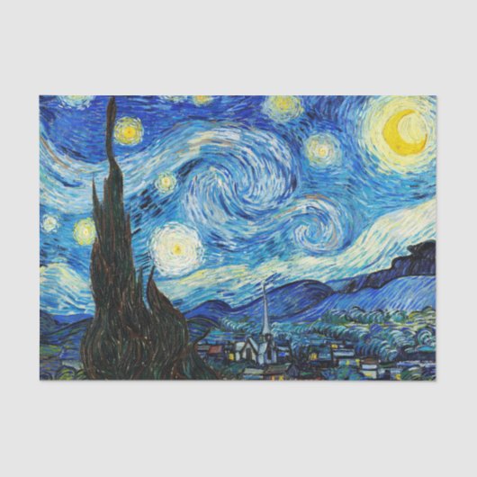 Die Sternennacht von Vincent Van Gogh Seidenpapier (Vorderseite)