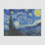 Die Sternennacht von Vincent van Gogh Seidenpapier<br><div class="desc">The Starry Night,  1889 von Vincent van Gogh. Es zeigt den Blick von der Ostwand seines Asylzimmers in Saint-Rémy-de-Provence,  kurz vor Sonnenaufgang,  mit der Ergänzung eines imaginären Dorfes.</div>