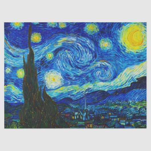 Die Sternennacht von Vincent Van Gogh Seidenpapier (Vorderseite)
