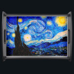 Die Sternennacht von Vincent Van Gogh Serviertablett<br><div class="desc">Vincent Van Gogh The Starry Night. Das ist ein altes Meisterwerk des holländischen Meisters Vincent Van Gogh. Dieses schöne Landschaftsbild hat eine schöne,  lebendige,  gesättigte Farbe. Vincent Van Gogh war ein niederländischer Postimpressionist. Dieses Bild ist öffentlich</div>
