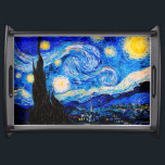 Die Sternennacht von Vincent Van Gogh Serviertablett<br><div class="desc">Vincent Van Gogh The Starry Night. Das ist ein altes Meisterwerk des holländischen Meisters Vincent Van Gogh. Dieses schöne Landschaftsbild hat eine schöne,  lebendige,  gesättigte Farbe. Vincent Van Gogh war ein niederländischer Postimpressionist. Dieses Bild ist öffentlich</div>