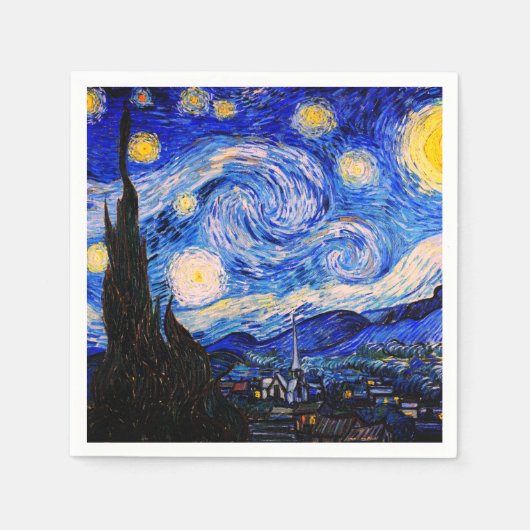 Die Sternennacht von Vincent Van Gogh Serviette (Vorderseite)
