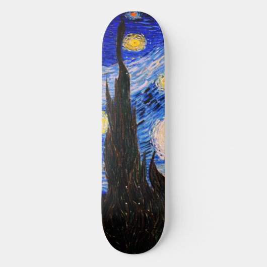 Die Sternennacht von Vincent Van Gogh Skateboard (Vorderseite)