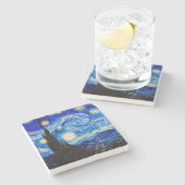 Die Sternennacht von Vincent Van Gogh Steinuntersetzer (Seitenansicht)