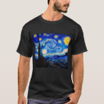 Die Sternennacht von Vincent Van Gogh T-Shirt<br><div class="desc">Vincent Van Gogh The Starry Night. Das ist ein altes Meisterwerk des holländischen Meisters Vincent Van Gogh. Dieses schöne Landschaftsbild hat eine schöne,  lebendige,  gesättigte Farbe. Vincent Van Gogh war ein niederländischer Postimpressionist. Dieses Bild ist öffentlich</div>