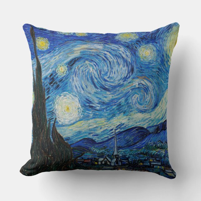 Die Sternennacht von Vincent Van Gogh Throw Kissen (Vorderseite)