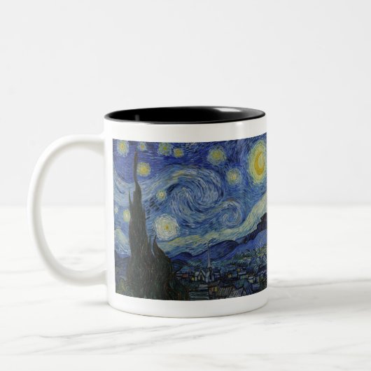 Die Sternennacht von Vincent van Gogh Zweifarbige Tasse (Links)