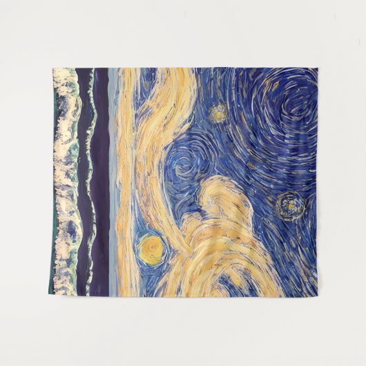 Die Sternennacht Wandteppich (Vorderseite (Horizontal))