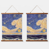 Die Sternennacht Wandteppich Mit Holzrahmen (Doppelt)