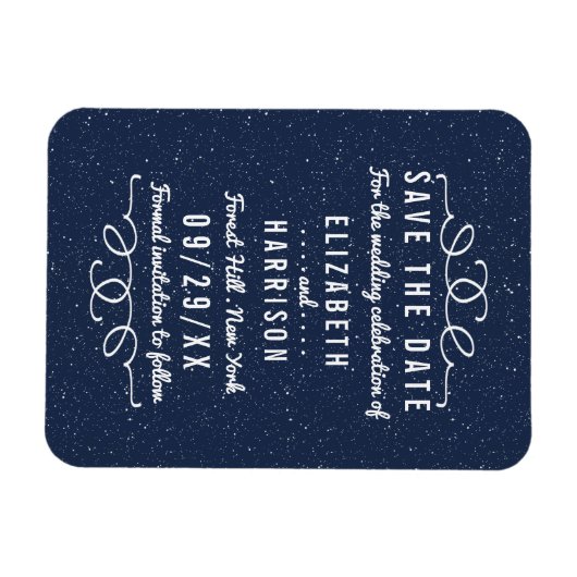 Die Sternennachtshochzeit speichert das Datum Magnet (Horizontal)