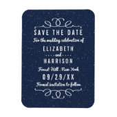 Die Sternennachtshochzeit speichert das Datum Magnet (Vertikal)