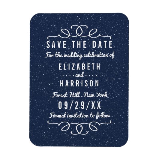 Die Sternennachtshochzeit speichert das Datum Magnet (Vertikal)