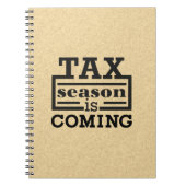 Die Steuersaison kommt Notizblock (Vorderseite)