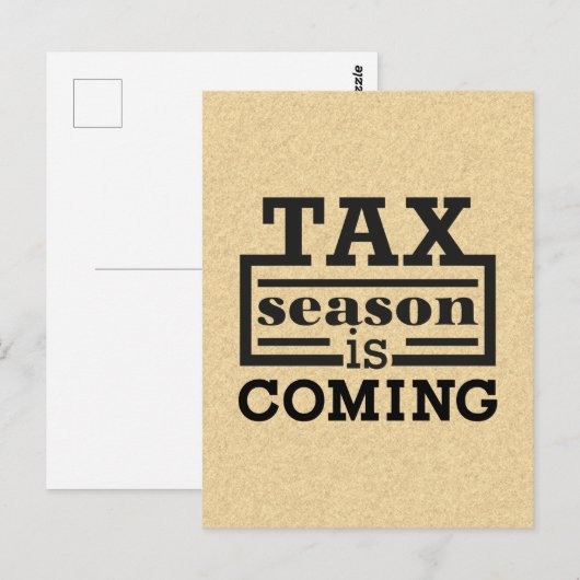 Die Steuersaison kommt Postkarte (Vorne/Hinten)